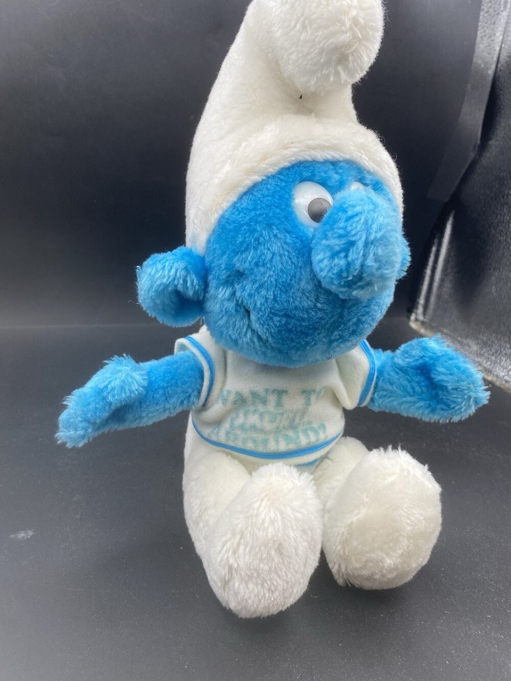 Vintage 1979 Smurf Plush “want To Smurf Around " - Blue, White